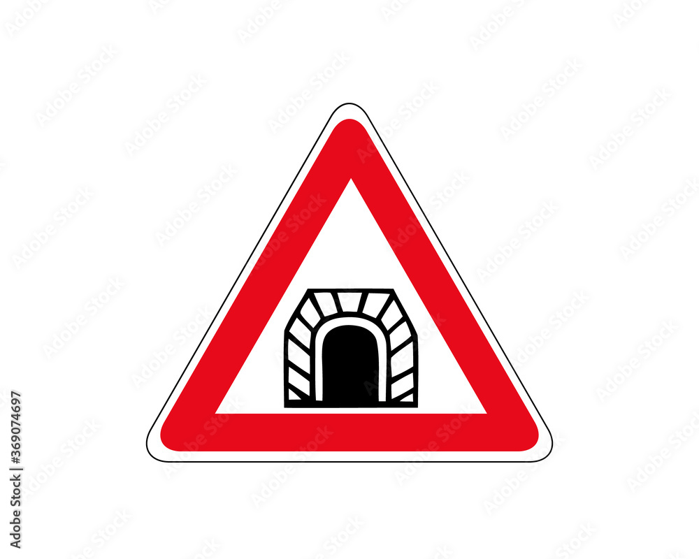 tunnel ahead road sign. sign tunnel icon. Vector road tunnel icon ...