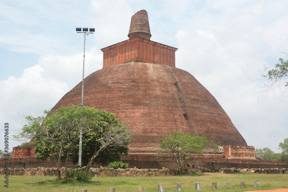 Jetavanaramaya dagoba in the ruins of Jetavana in the sacred world heritage city of Anuradhapura, Sri Lanka.