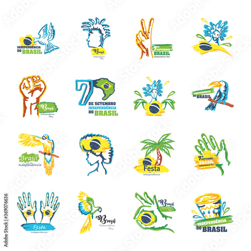 bundle of brazil independence day icons