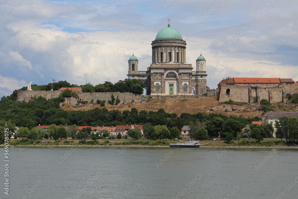 Cathedral in Esztergom in Hungary, view from Sturovo, Slovakia