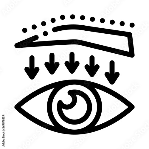 eyebrow up surgery icon vector. eyebrow up surgery sign. isolated contour symbol illustration