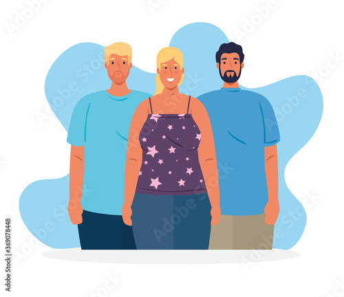 multiethnic people together, woman and men, diversity and multiculturalism concept