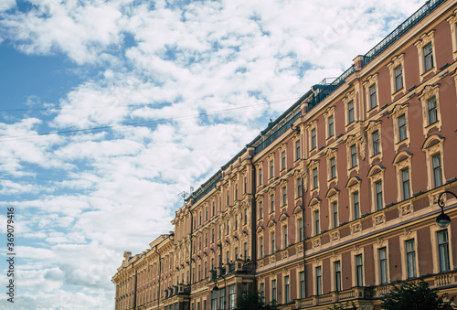 Building against a cloudy sky