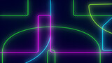 Abstract dark colorful neon light gradient background.3d render illustration.