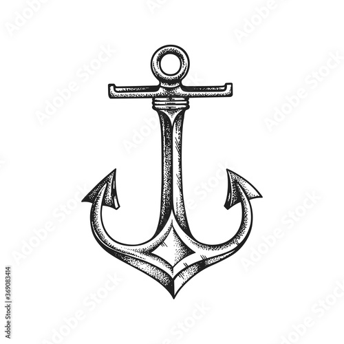 Sea Anchor. Hand Drawn Vector Illustration