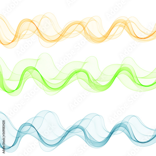 Set of colored abstract vector waves. background picture. eps 10