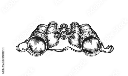 Sea Binoculars. Hand Drawn Vector Illustration