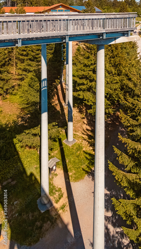 Fototapeta premium Beautiful view at the famous Waldwipfelweg, Saint Englmar, Bavarian forest, Bavaria, Germany