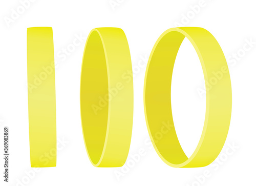 Yellow bracelet blank. vector illustration