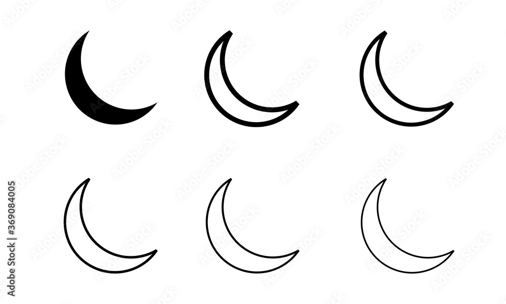 black crescent shape vector concept with white background black crescent shape vector concept with white background