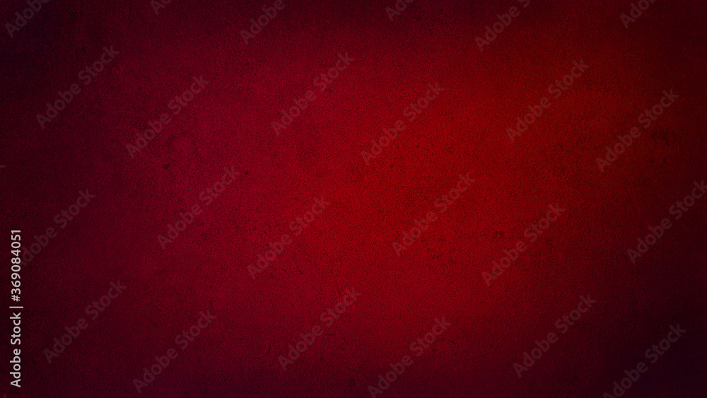 abstract red architecture wall material. blank concrete wall texture surface background with dark corners.