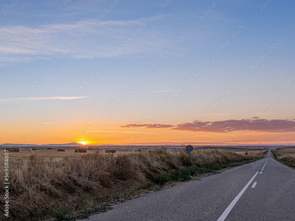 Sunset on the teleno mountain in Tierra de Campos region, Castilla y Leon, Spain. Sunset on the teleno mountain in Tierra de Campos region, Castilla y Leon, Spain.