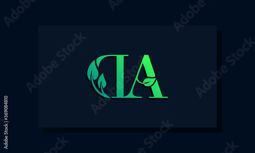 Minimal leaf style Initial DA logo