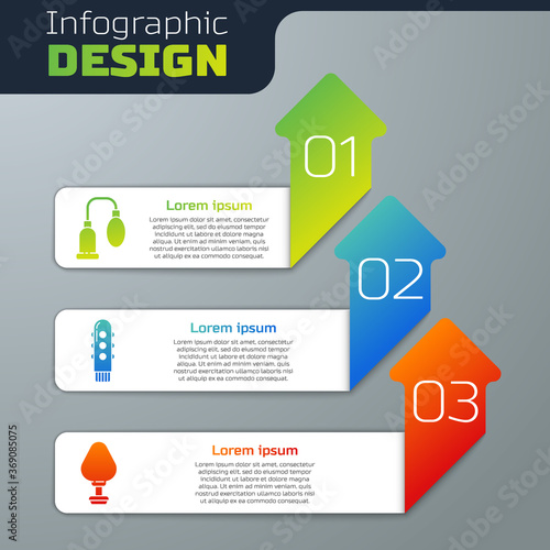 Set Penis pump, Dildo vibrator and Anal plug. Business infographic template. Vector.