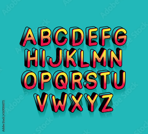 super hero alphabet font design, typography retro and comic theme Vector illustration