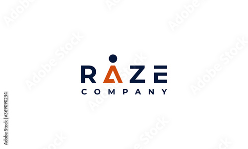 illustration vector graphic logo designs. simple logotype, word mark for raze with letter A as icon