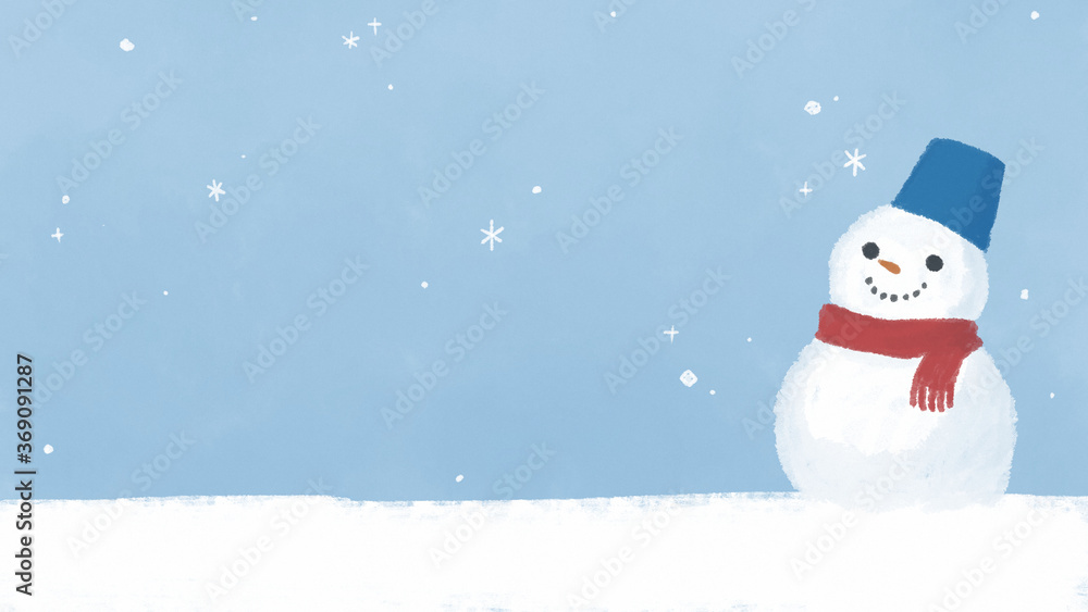 雪だるまのいる背景 Stock イラスト | Adobe Stock