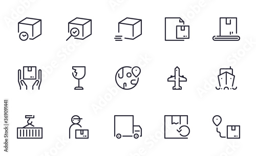 Set of Shipping vector icon illustration