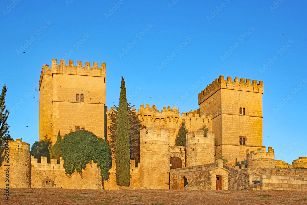 Ampudia Castle, Spain in morning light	