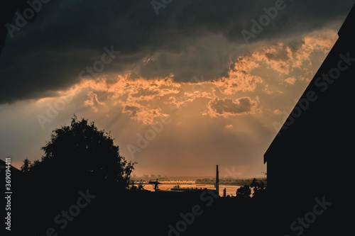 Reflections during an obscured sunset