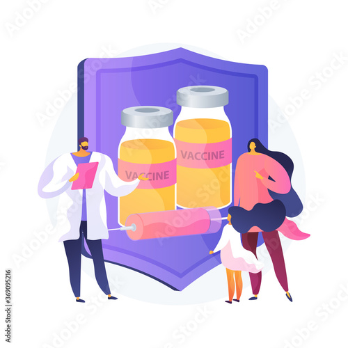 Immunization education abstract concept vector illustration. Immunization info, educate about vaccines, parents education, children vaccination, public health program abstract metaphor.