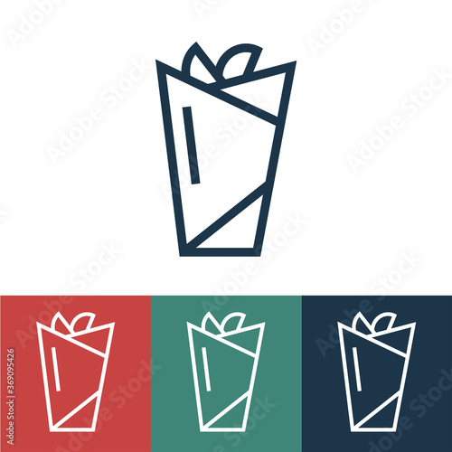 Linear vector icon with shawarma