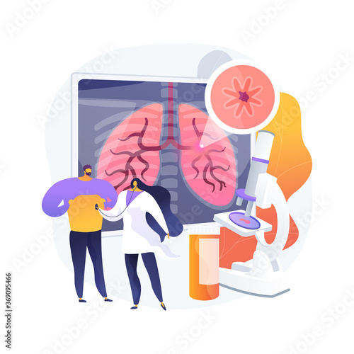 Chronic obstructive pulmonary disease abstract concept vector illustration. Obstructive pulmonary disease, chronic bronchitis, emphysema, COPD treatment, shortness of breath abstract metaphor.