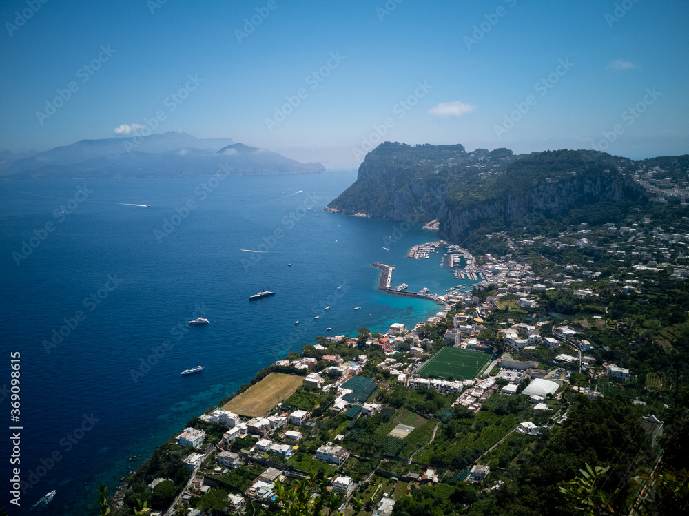 vista panoramica del mare di Capri vistada Anacapri