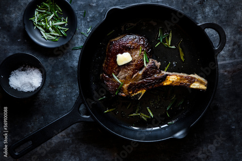 Herb Butter Basted Rib Eye Steak