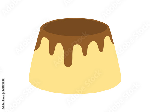 カラメルソースのかかったプリンのイラスト