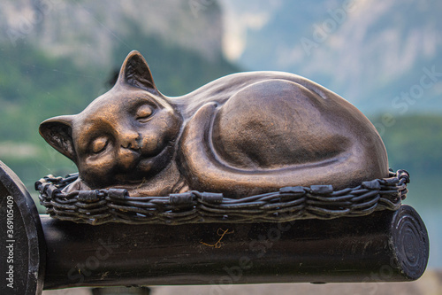 Photography Vintage Bronze Resting Cat