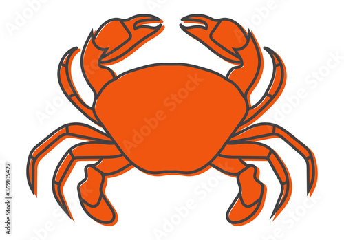 Crab sea ​​animals flat color icon for apps or website