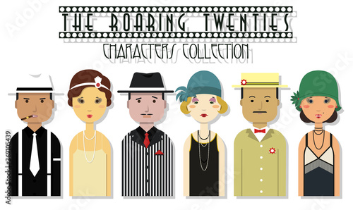 1920s Character Set, People and Fashion from the Roaring Twenties