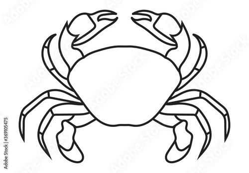 Crab sea ​​animals line art icon for apps or website