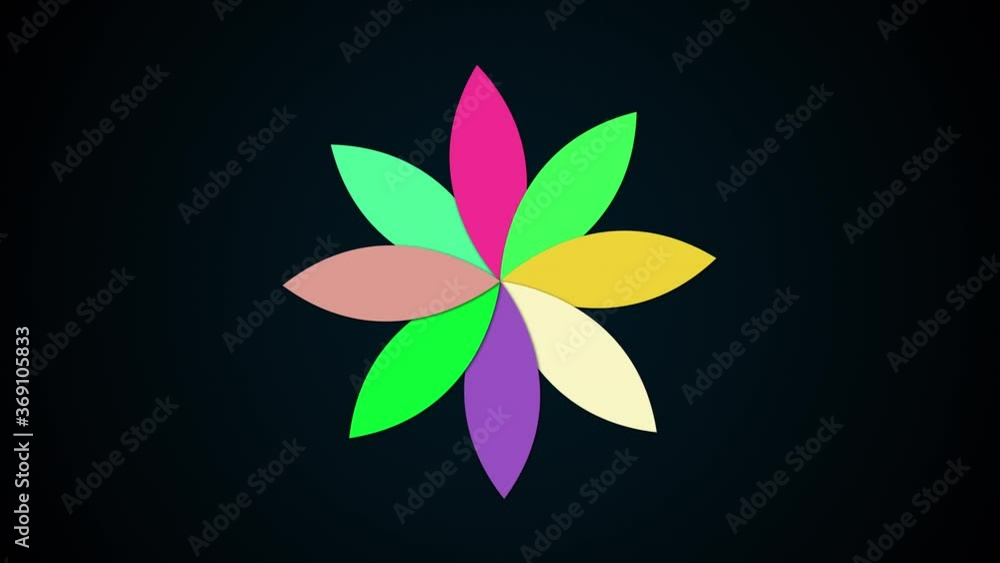 Computer generated modern background from flower with petals. Colorful pattern, 3d rendering