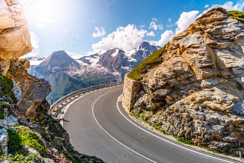 Grossglockner High Alpine Road, German: Grossglockner-Hochalpenstrasse. High mountain pass road in Austrian Alps, Austria