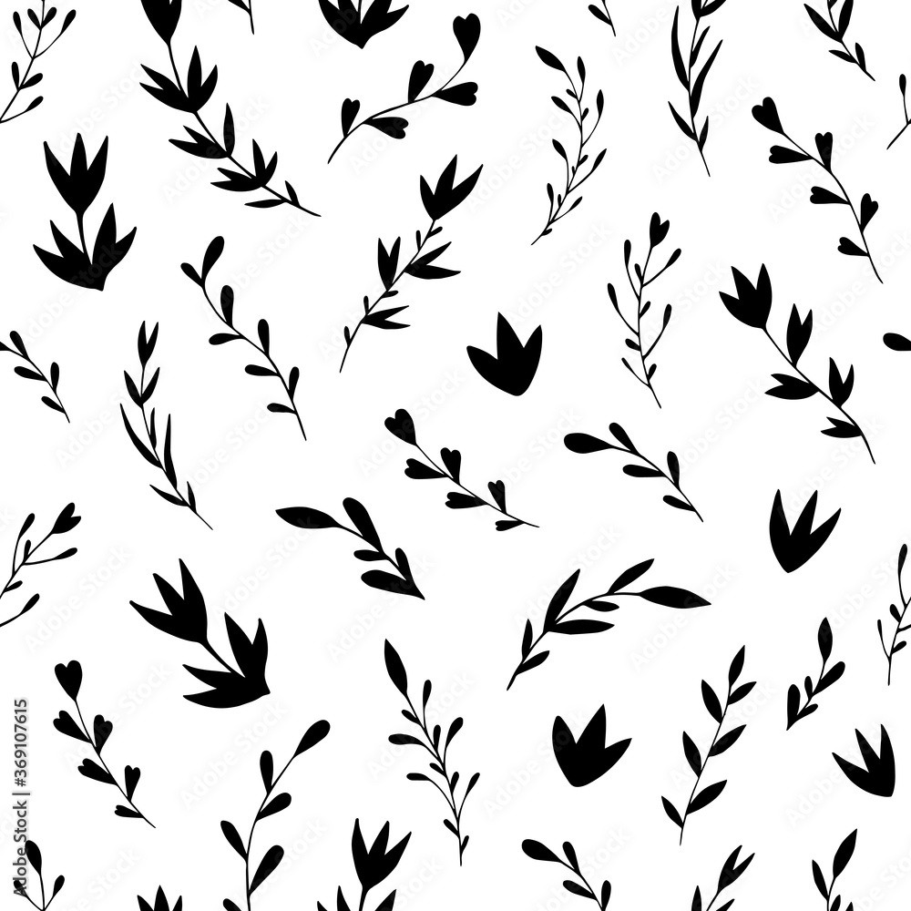 Seamless vector pattern of abstract floral elements. Background for greeting card, website, printing on fabric, gift wrap, postcard and wallpapers. Seamless vector pattern of abstract floral elements. Background for greeting card, website, printing on fabric, gift wrap, postcard and wallpapers.