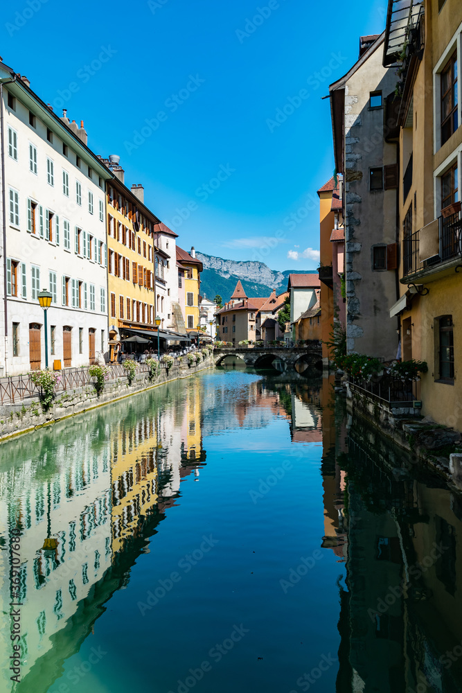 Urban landscape river,buildings and architecture of Annecy old town.Annecy is a large French city in the department Haute-Savoie on the river le Thiou and lake Annecy. Urban landscape river,buildings and architecture of Annecy old town.Annecy is a large French city in the department Haute-Savoie on the river le Thiou and lake Annecy.