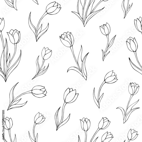Seamless vector pattern of abstract floral elements. Background for greeting card  website  printing on fabric  gift wrap  postcard and wallpapers. 