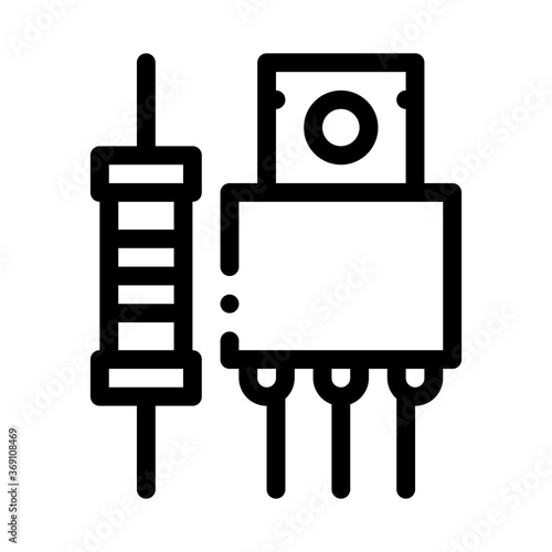 radio spare parts icon vector. radio spare parts sign. isolated contour symbol illustration