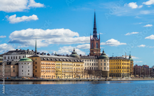 April 22, 2018. Stockholm, Sweden. Panorama of the historic center of Stockholm in clear weather.