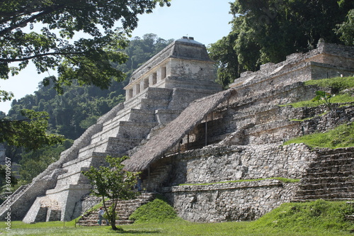 Palenque temple in Mexico, ruins of Palenque, mayan temple, Chiapas.