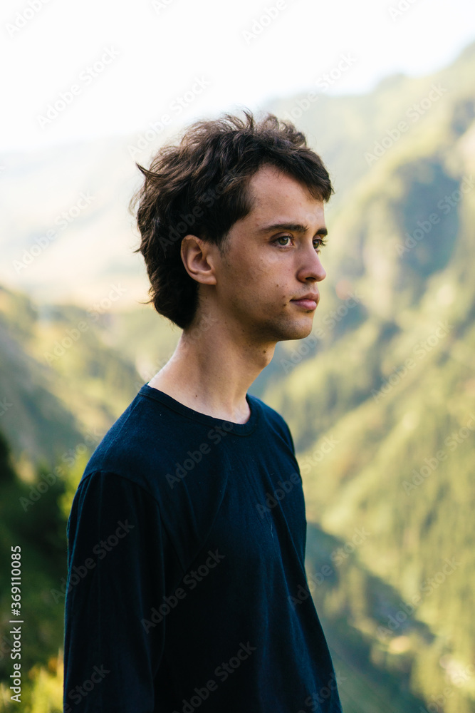 Portrait of a young man with thougthful expression. Portrait of a young man with thougthful expression.