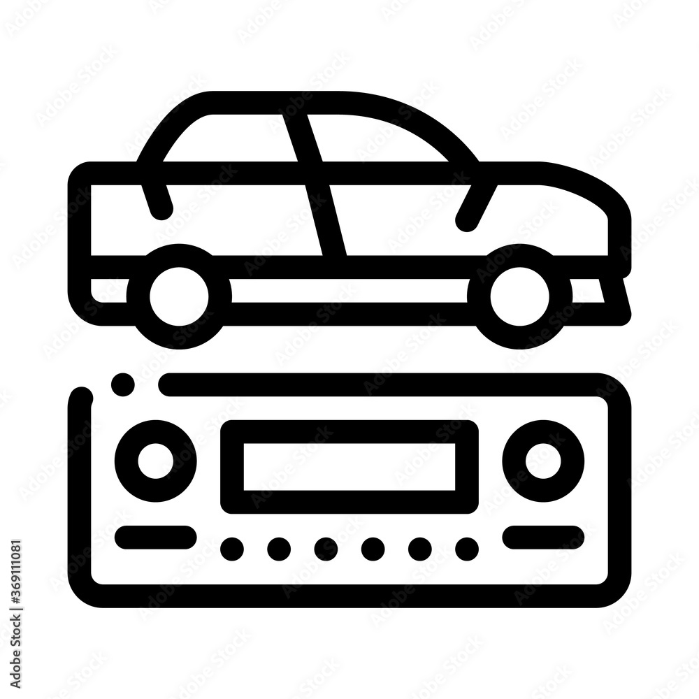 car radio icon vector. car radio sign. isolated contour symbol illustration car radio icon vector. car radio sign. isolated contour symbol illustration