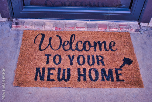 Real estate agent welcome mat for marketing