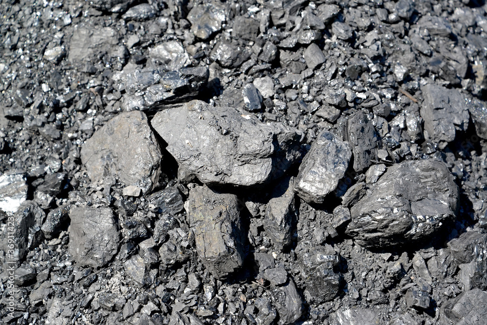 Fototapeta premium Pieces of coal. Background