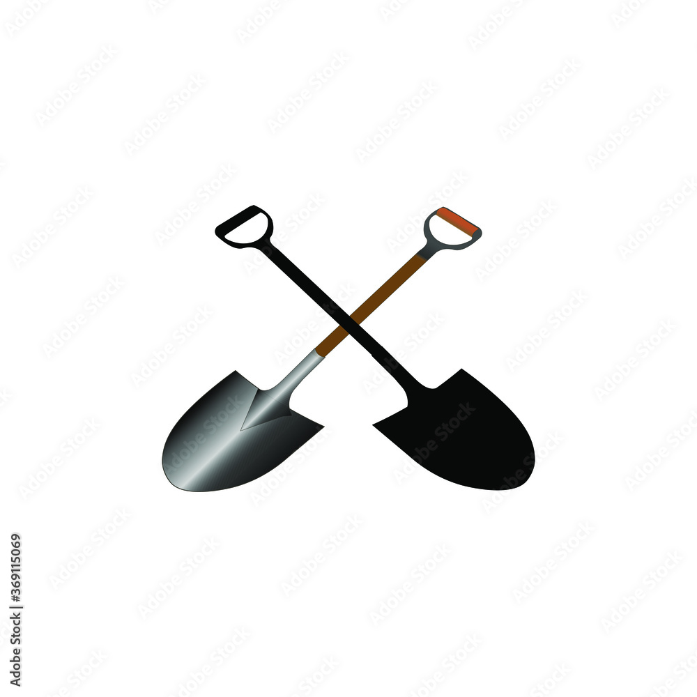 Shovel illustration. Sign for online store and website interface, application. Professional and home repair tool icons. Set for construction stores. Shovel illustration. Sign for online store and website interface, application. Professional and home repair tool icons. Set for construction stores.
