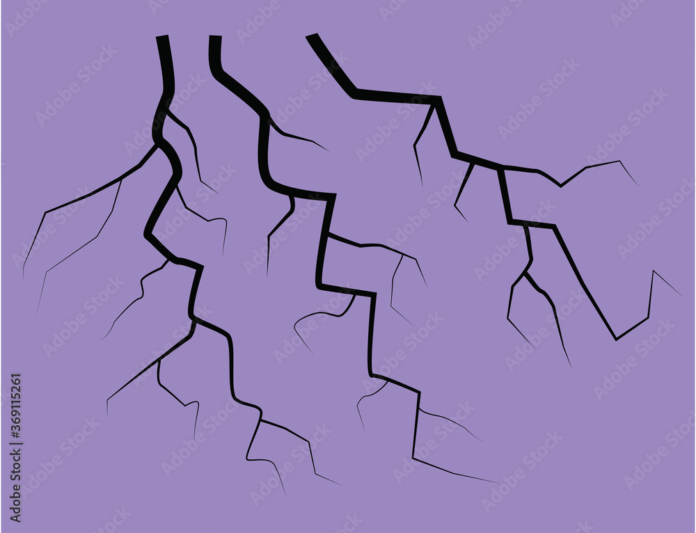 Silhouette Of A Thunder Lightning On A Lilac Background. Vector Illustration Silhouette Of A Thunder Lightning On A Lilac Background. Vector Illustration