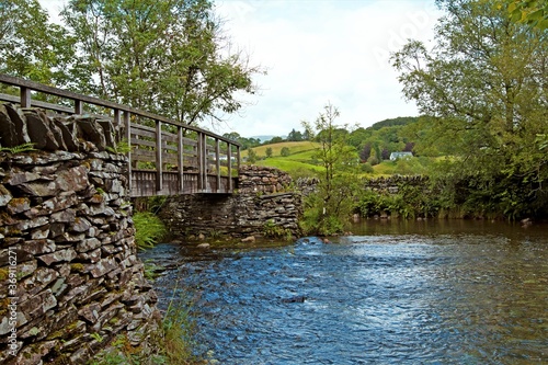 Bridge over the River Brathay in Little Langden, in the Lake District, England.  photo