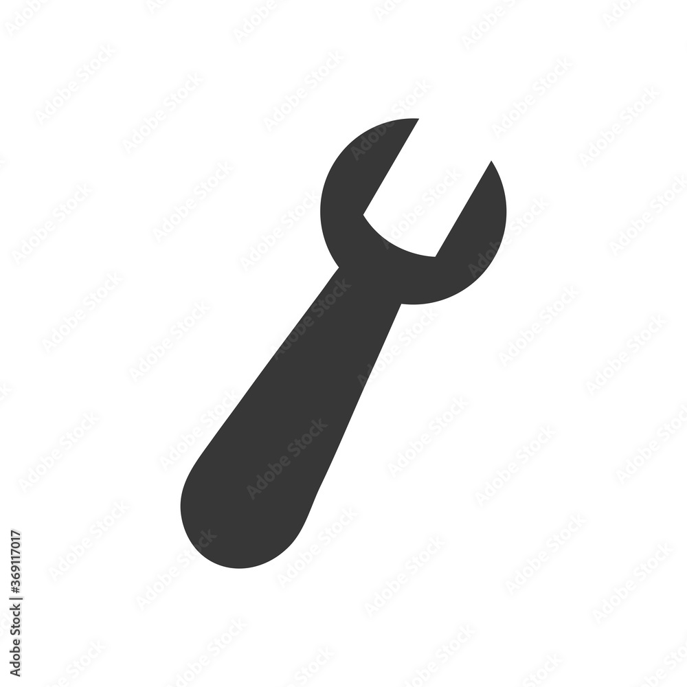 wrench tool icon, silhouette style wrench tool icon, silhouette style
